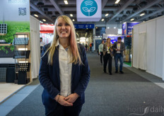 Anna Tugowa of Otte Metalbau does a tour of the fair.